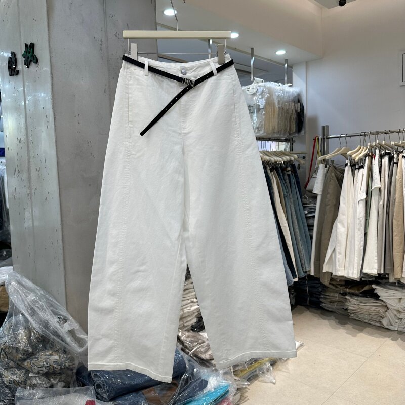 WUZHINVHAI物质女孩86000正品春季新款韩系松弛感休闲弯刀裤女潮