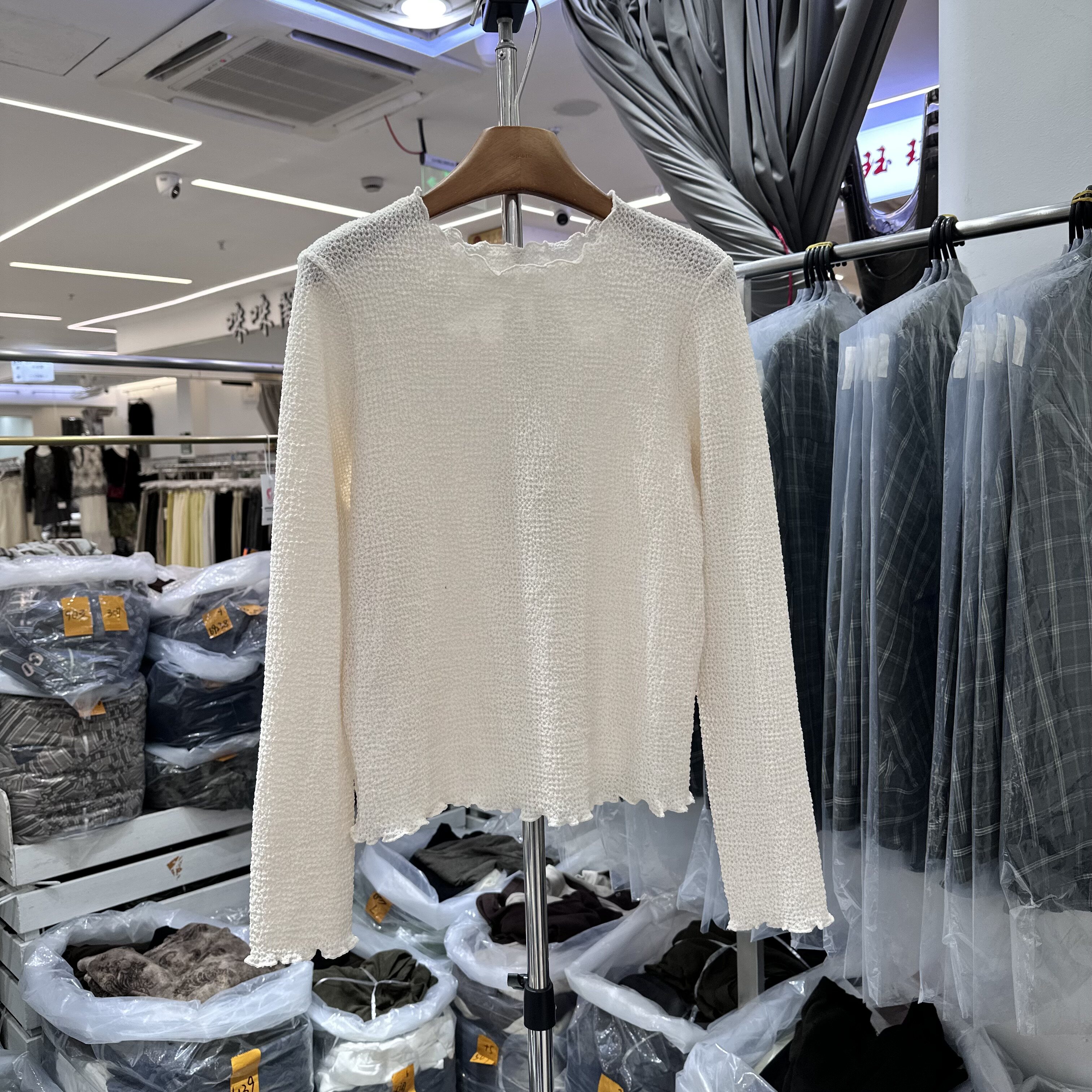 HMY32802正版木耳边T恤上衣