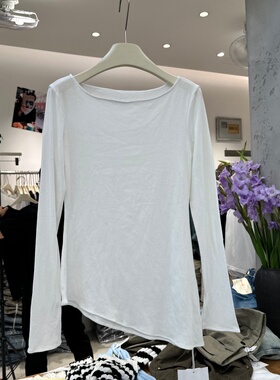 MDENG197摩登2F051正品春季新款时尚韩系不规则长袖小众T恤上衣女