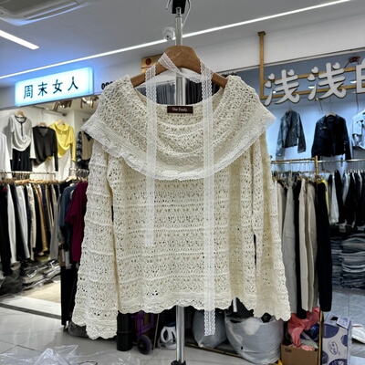 OneFamiIy58011拉肩针织衫上衣