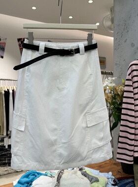 WUZHINVHAIZ物质女孩86025正版春季新款中长款后开衩工装半身裙女