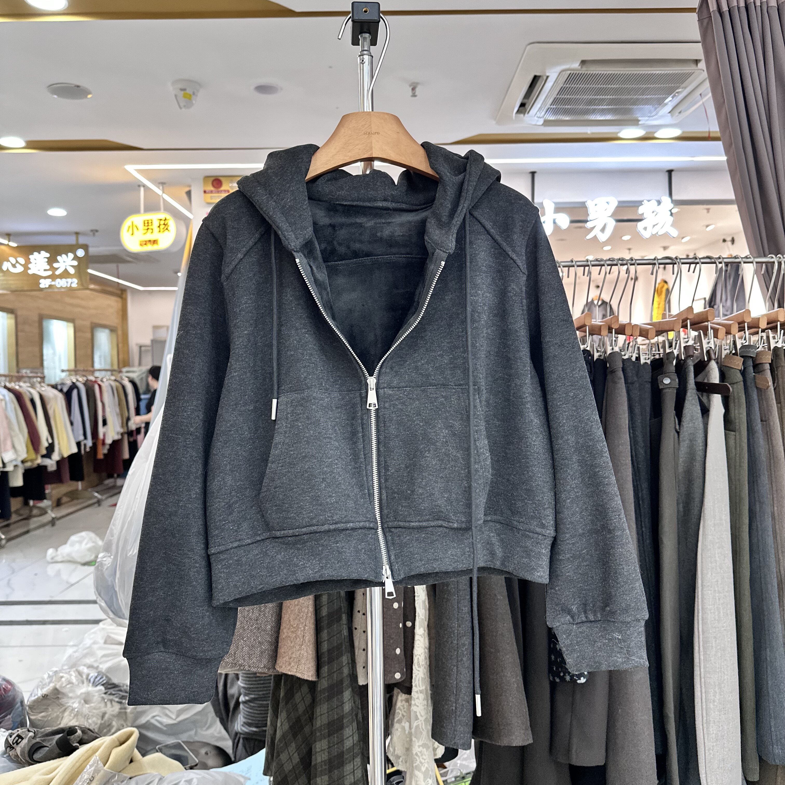 欧货583正品加绒加厚卫衣外套