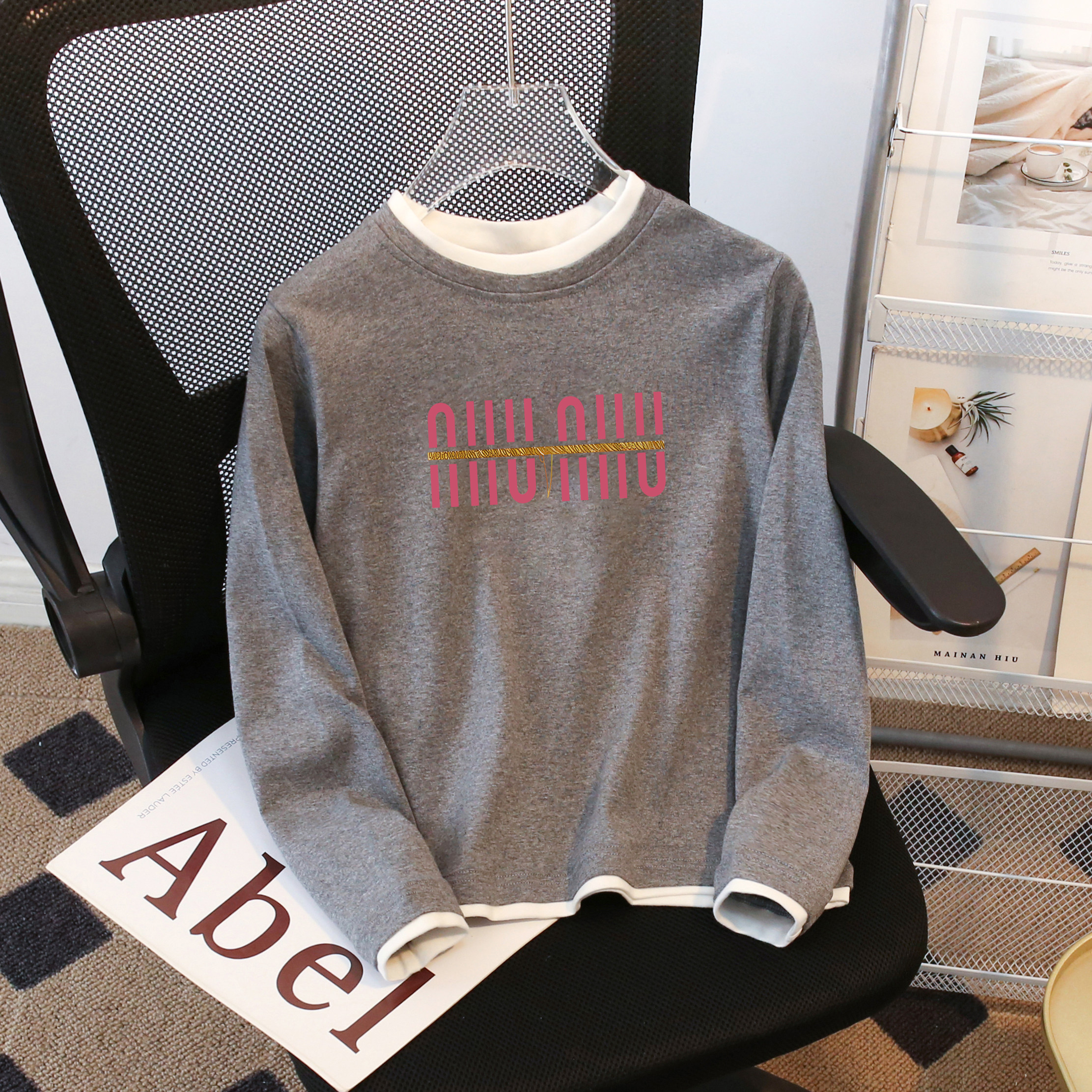 2026春秋新款纯棉女童长袖T恤儿童上衣假两件套头亲肤透气打底衫