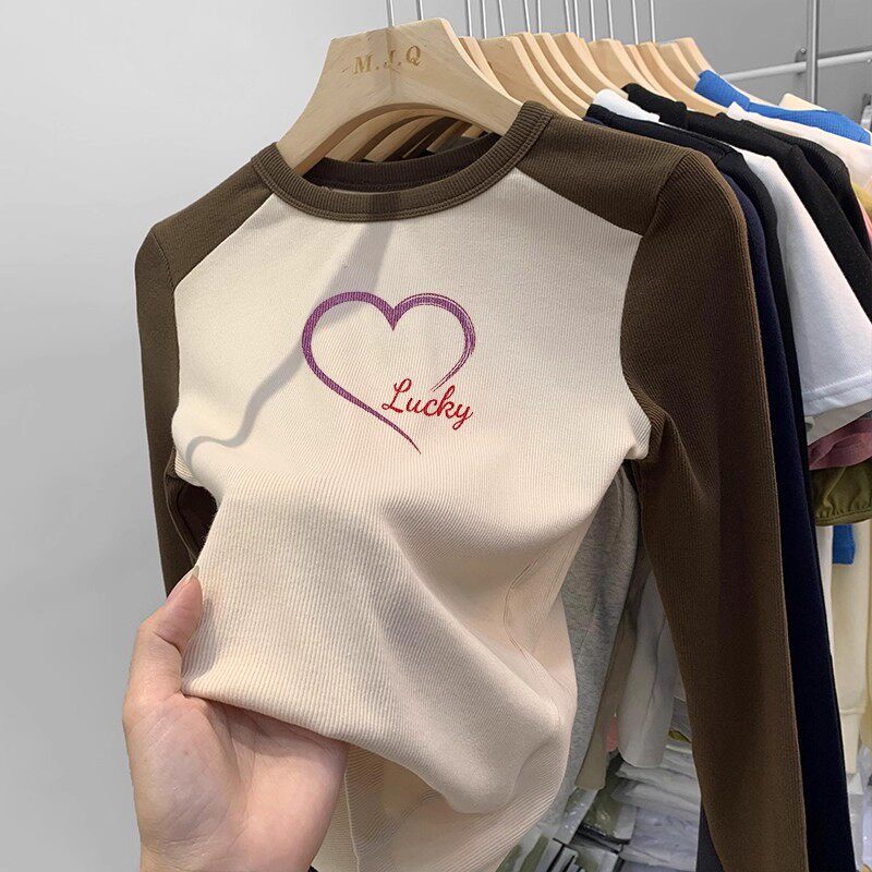 莫代尔纯棉打底衫女童长袖2026新款春秋季潮上衣圆领插肩内搭T恤