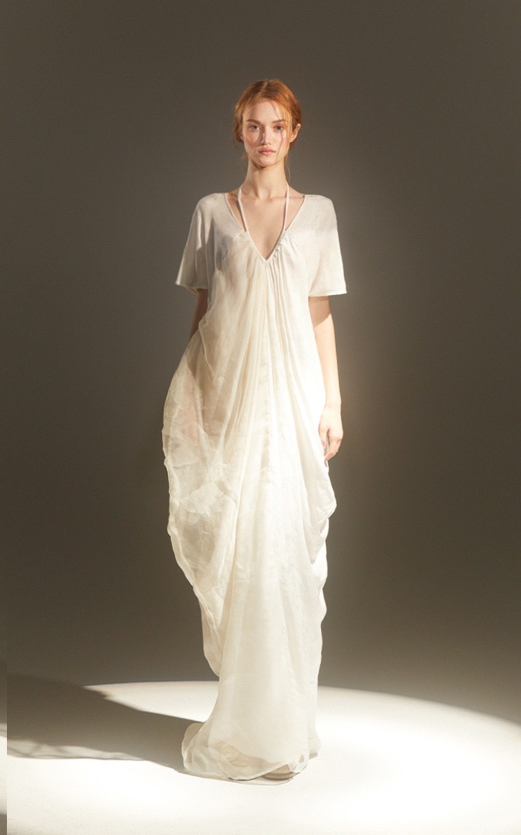 挂脖露背长裙小众暗黑复古