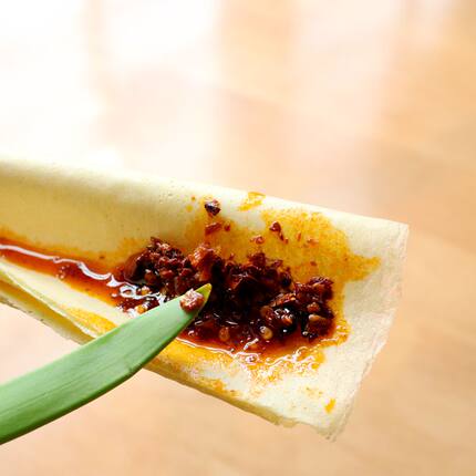 送咸菜 山东泰山特产 手工小米煎饼  纯小米大豆煎饼 5斤5袋包邮