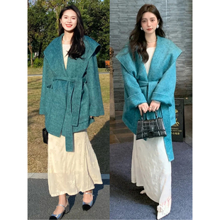 气质双面羊绒大衣女款2025新款秋冬季高级感短款小个子羊毛呢外套