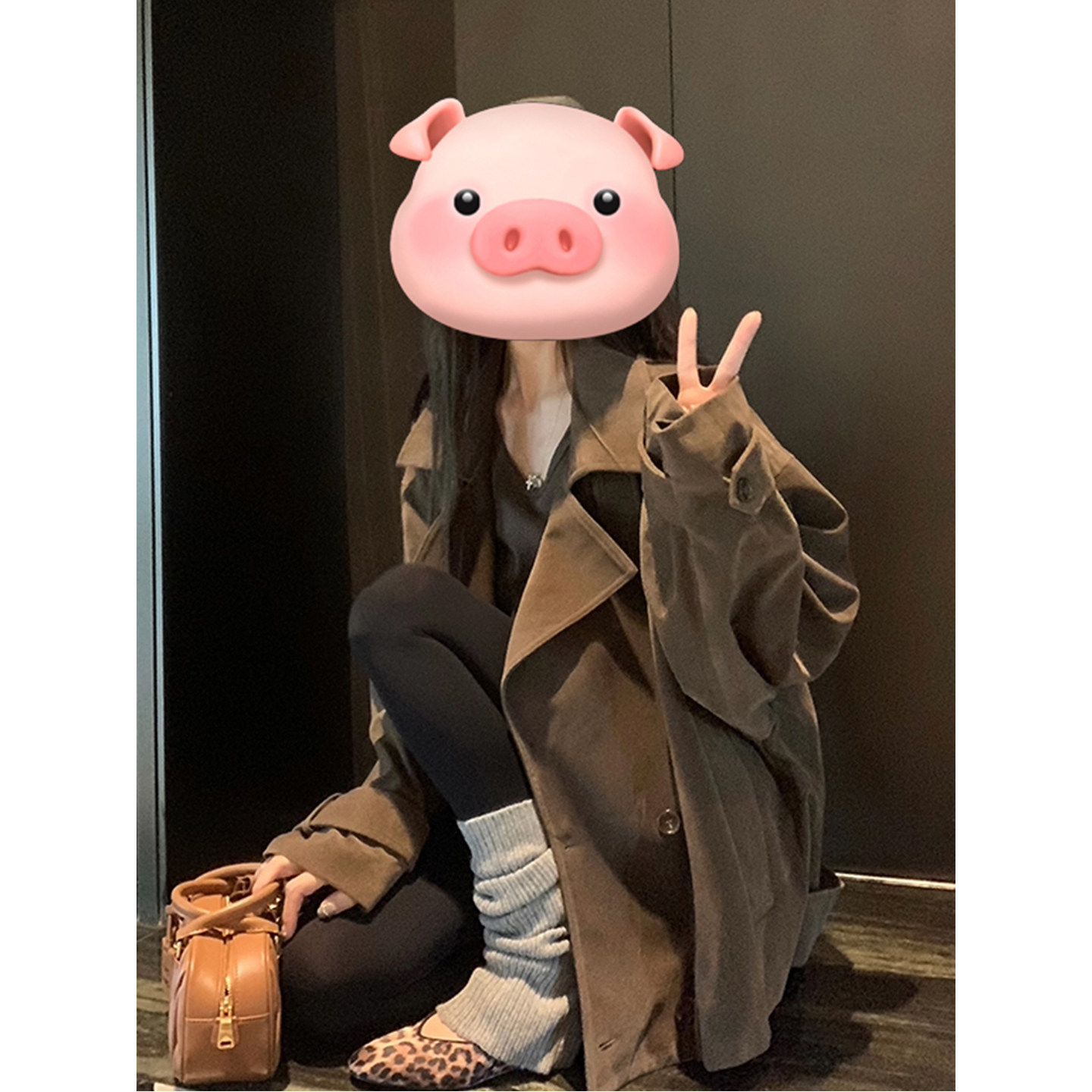 巨好看的早秋麂皮外套女2026新款春今年流行爆款宽松韩系夹克风衣图片