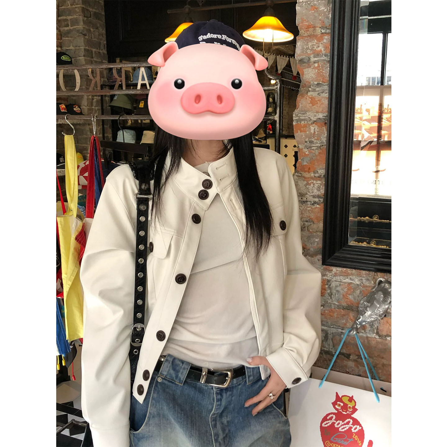 巨好看的白色皮衣女2026新款超火小个子短款高级感酷飒风夹克外套图片