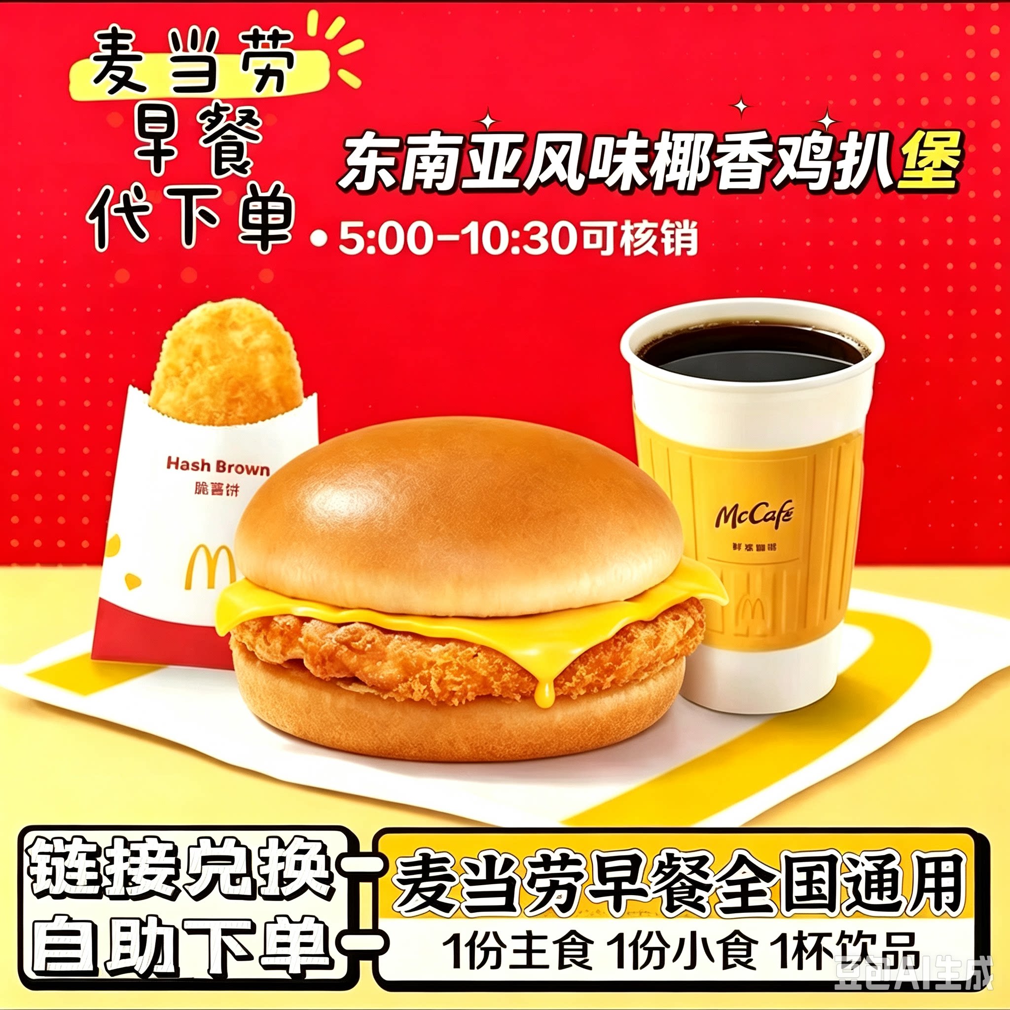 麦当劳早餐代下单全国通用优惠券图片