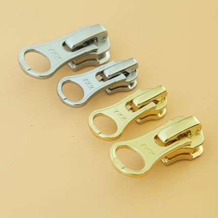 正品YKK 5号3号带锁金属拉链头拉头金铜色自锁 DA8LH手工皮具五金
