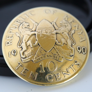 银钎焊外国老钱币真币扣财布扣钱包扣养牛扣皮艺五金配饰吉祥双狮