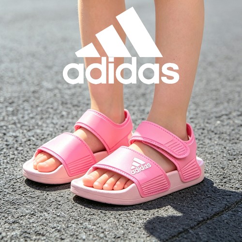 Adidas阿迪达斯女童清新粉夏舒适轻便运动休闲魔术贴凉鞋IH3634
