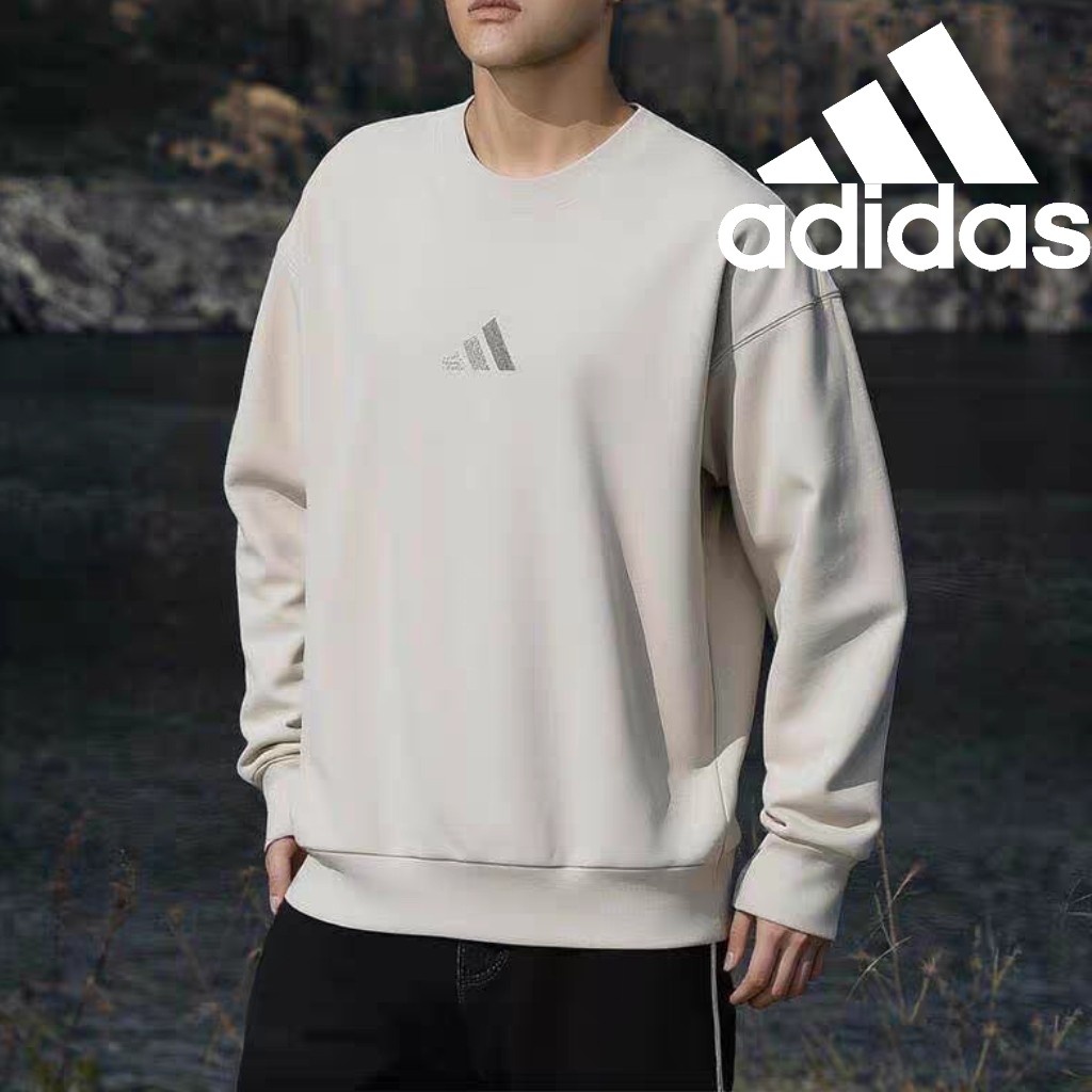 Adidas阿迪达斯男春秋刺绣logo法式毛圈保暖透气套头衫卫衣JI6386