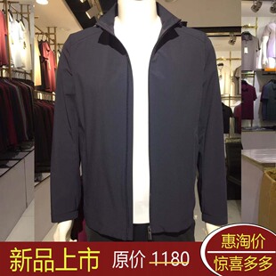 环球鸟 男夹克商务型春季微邹中青年脱卸帽子外套新品热销26544款