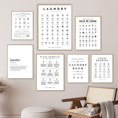 Laundry Room Sign Wall Art Print Laundry Symbol Decor Poster