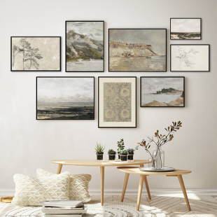 Poster Vintage Seascape Art Coastal Gallery Neutral Moody