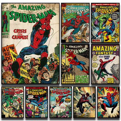 Marvel Super Hero Decorative Painting Anime Spider Man Art