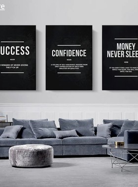 Inspirational Quotes Poster Wall Art Money Never Sleeps