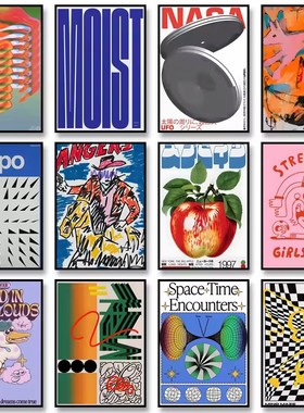 Vintage Abstract Classic Poster Retro Mid Century Wall Decor