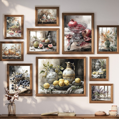 Guava Fig Fruit Still Life Aesthetic Art Poster Antique Vase