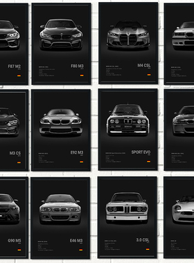 Sports Cars Poster F87 M3 M4 G90 E46 Luxury Car Office Decor