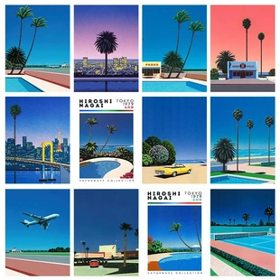Hiroshi Nagai Vaporwave Japan Beach City Summer Canvas Print
