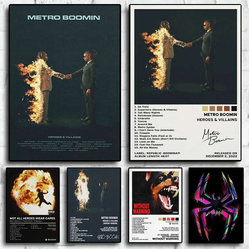 Scandinavian Minimalist Pop Rapper Metro Boomin Music Poster