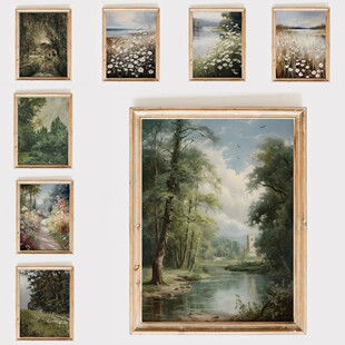 Vintage Countryside Wall Retro Rustic Spring Natural Poster