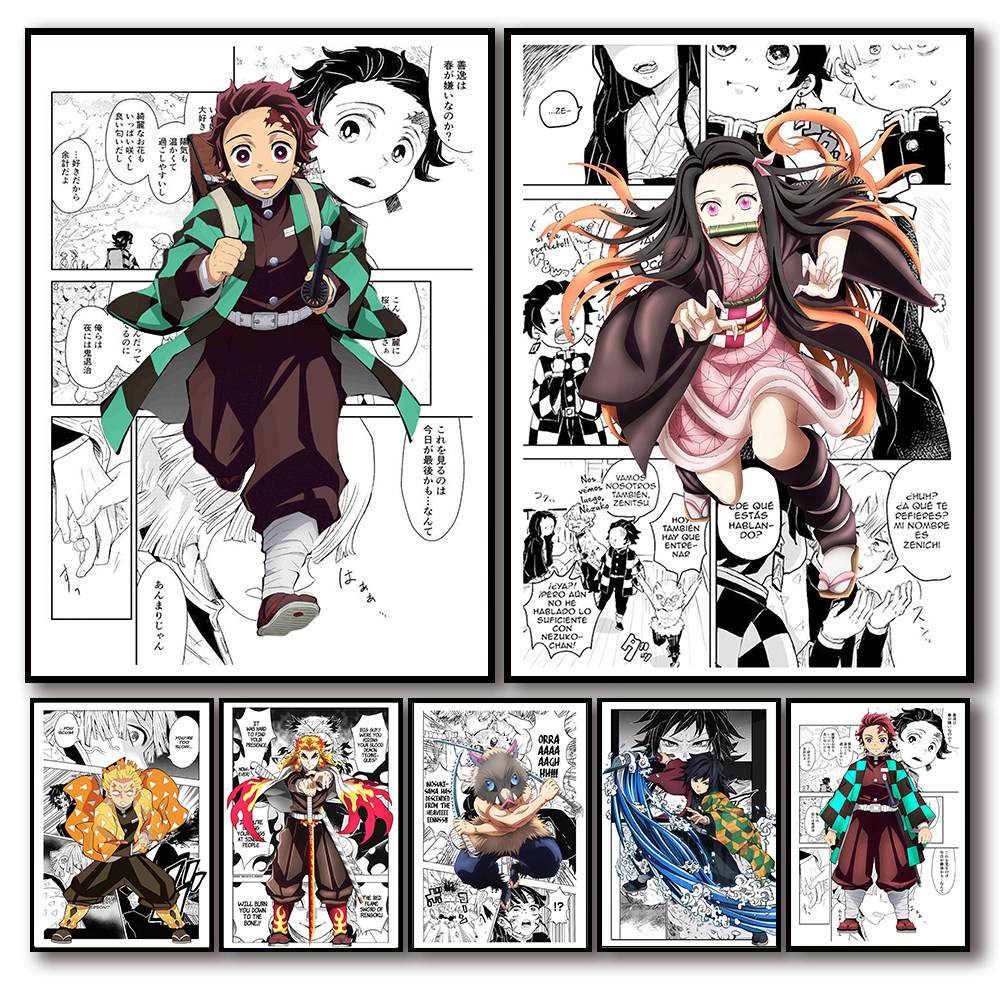 Japan Anime Figure Demon Slayer Art Home Decor Canvas Poster