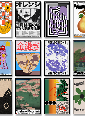 Vintage Classic Posters Retro Abstract Canvas Mid Century