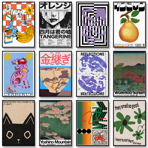 Vintage Classic Posters Retro Abstract Canvas Mid Century