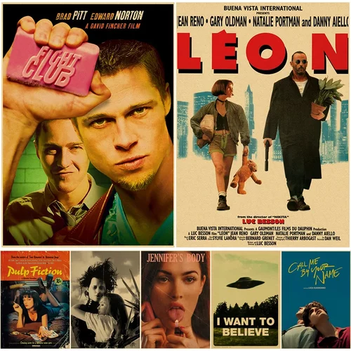 Vintage Movie Posters Retro Print Fight Club/Leon Art Poster