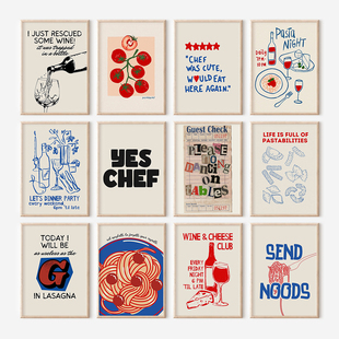 Set Print Art Retro Poster Cart Wall Bar Trendy Aesthetic