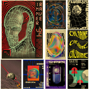 Graphic Design Inspiration Poster Vintage Home Room Cafe Bar