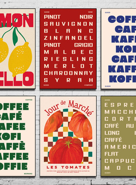 Vintage Poster Food Text  Art Restaurant Canvas Art Poster