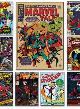 Disney Classic Poster Spiderman Avengers Movie Room Decor