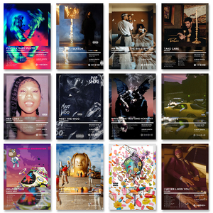 Rapper Album Cover Retro Posters Music Canvas Wall Art Print