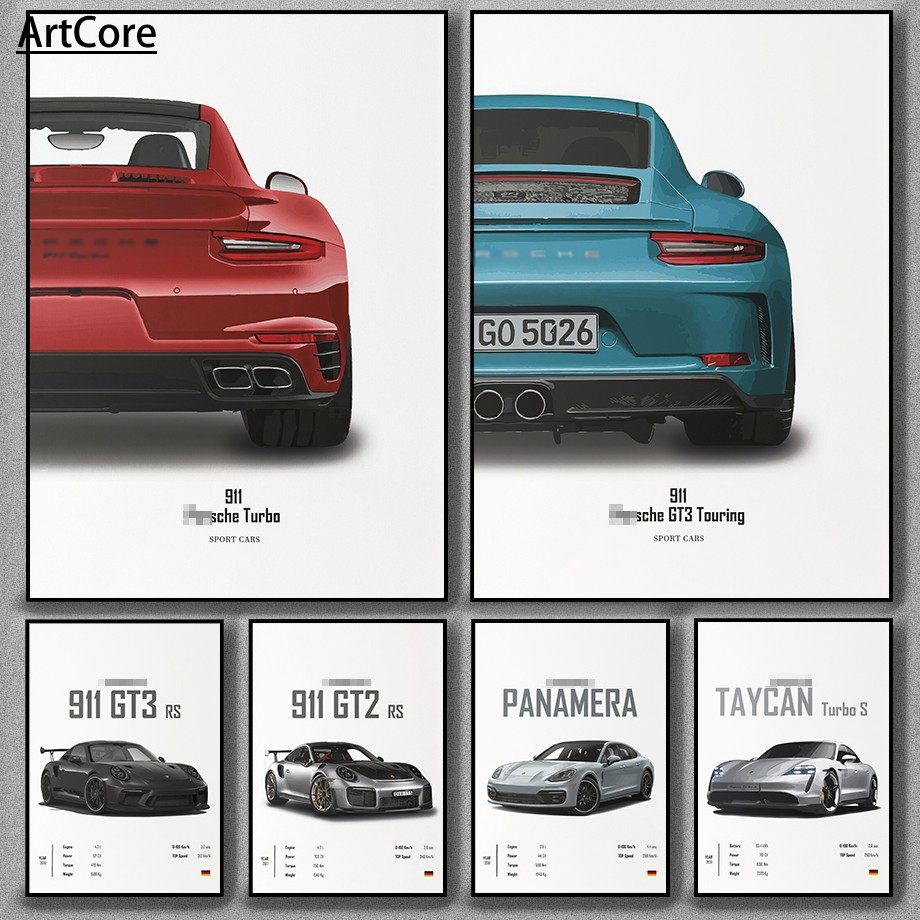 Germany Produces Sports Car Series Poster 911 GT3 918 Wall