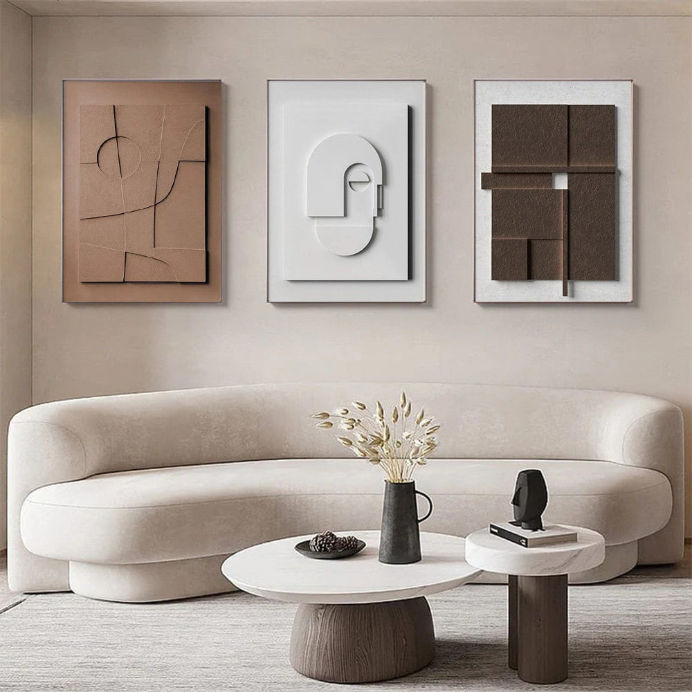 Nordic 3D Effect Geometric Abstract Minimalist Lines Poster