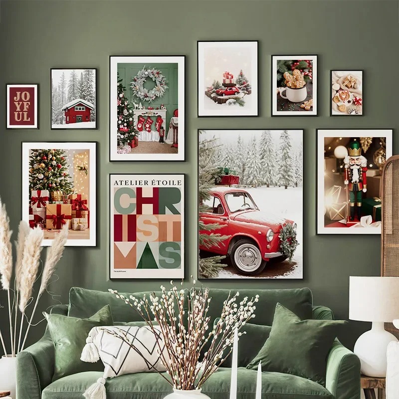 Red Car Cookies Christmas Gift Abstract Character Art Poster