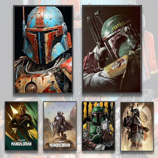 Star Wars Mandalorian Poster Figures Home Decoration Paint