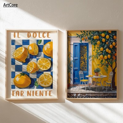 Italian Landscapes Lemon Tree Art Poster Modern Cottagecore