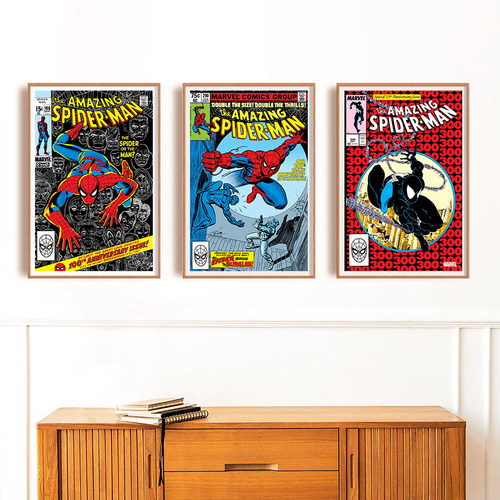Vintage 100th 200th 300th Edition Spider-Man Comic Poster