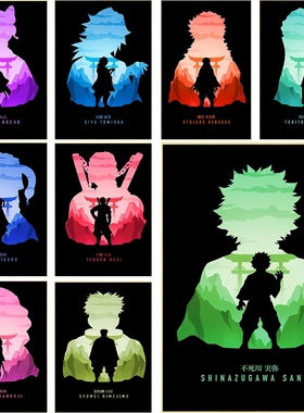 Minimalistic Art Demon Slayer Muichiro Sanemi Anime Poster