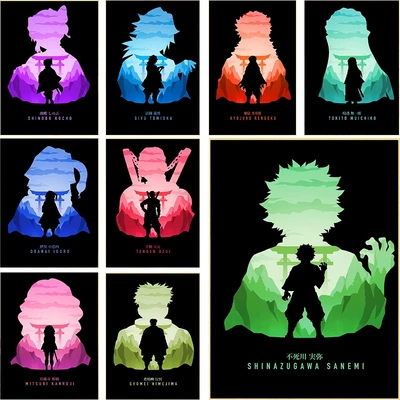 Minimalistic Art Demon Slayer Muichiro Sanemi Anime Poster