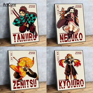 Anime Demon Slayer Canvas Poster Tanjirou Nezuko Kyoujurou