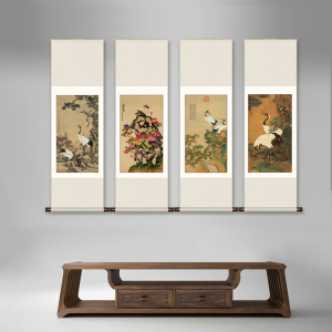 沈铨延年民宿吉祥松梅双鹤图国画