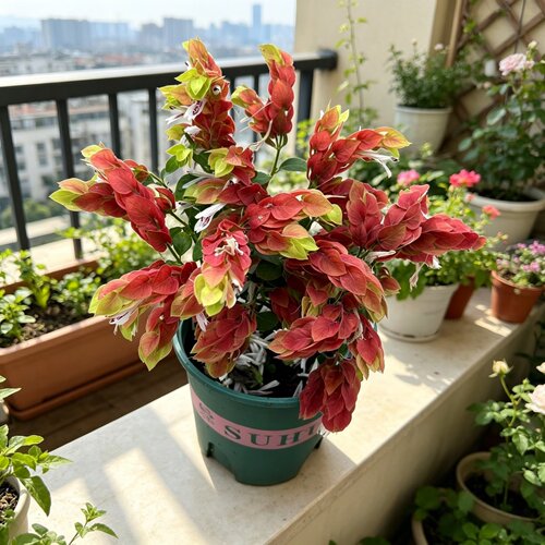 红虾花盆栽花苗耐热耐寒四季花卉带花苞室内外阳台庭院花卉
