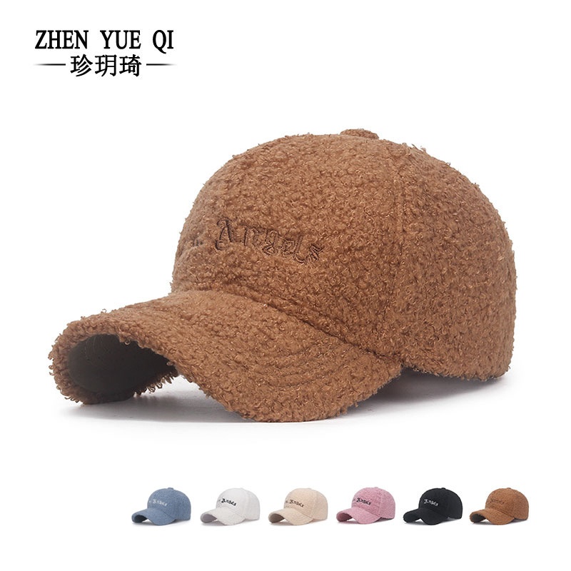 帽子女秋冬羊羔毛ins网红百搭棒球帽韩版男情侣保暖显脸小鸭舌帽